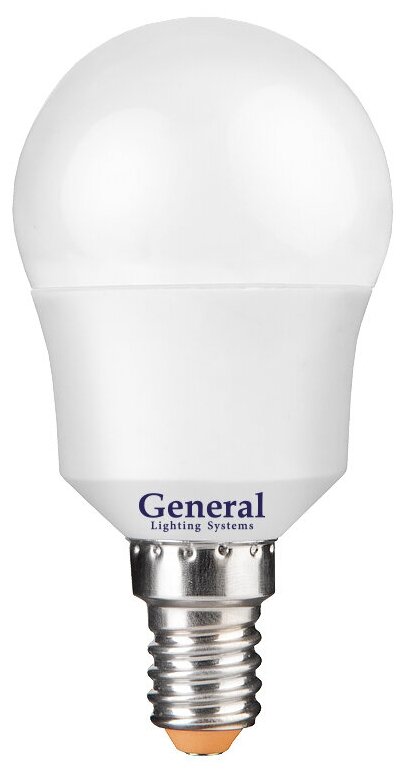 Светодиодная LED лампа General шар P45 E14 10W 6500K 6K 45х80 пластик/алюм GLDEN-G45F-10-230-E14-6500 683500 (упаковка 10 штук)