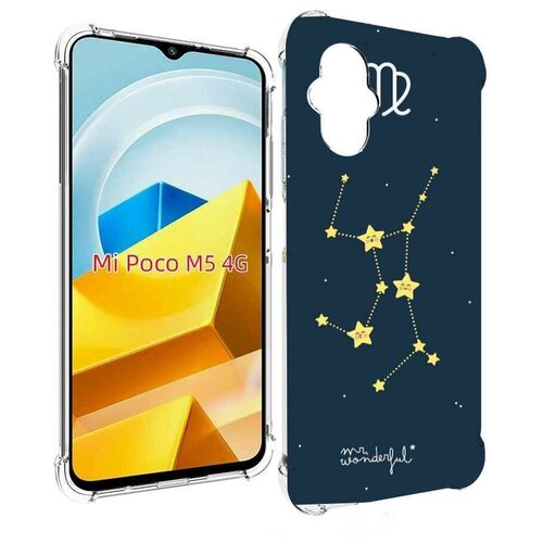 Чехол MyPads знак-зодиака-дева-3 для Xiaomi Poco M5 задняя-панель-накладка-бампер