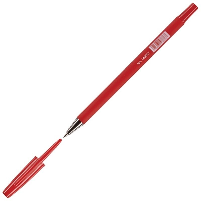 Ручка шариковая Attache Style, 0,5 мм, прорезиненный корпус, красный стержень