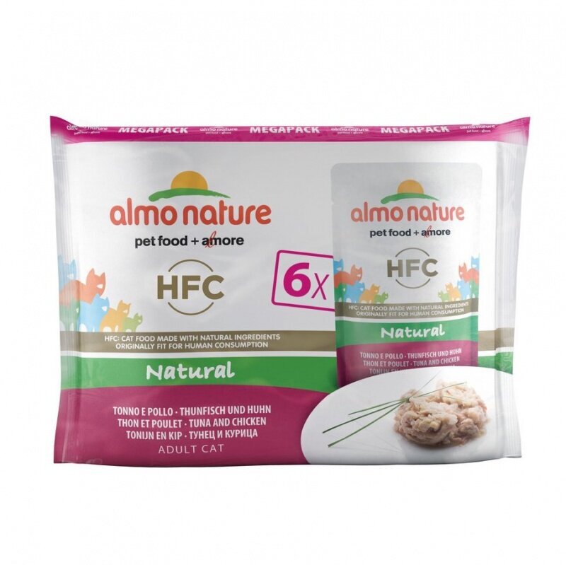 ALMO NATURE CAT CLASSIC NATURE MULTIPACK набор паучей для взрослых кошек с тунцом и курицей 6 шт х 55 гр (1 шт) - фотография № 6