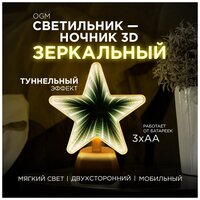 Зеркальный светодиодный 3D ночник для детей и взрослых, Двухсторонняя декоративная ночная лампа с ярким цветом