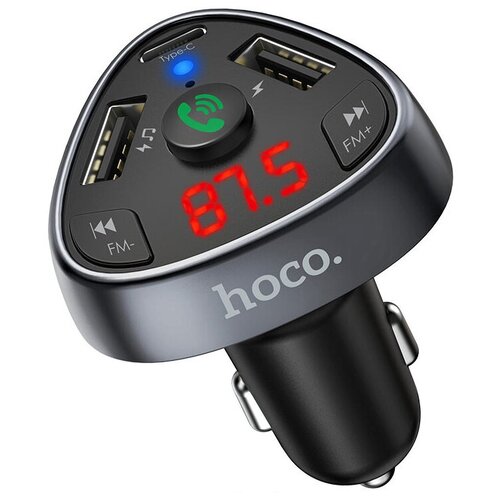 Hoco E51/ Bluetooth FM трансмиттер с 2USB 3.1A и Type-C PD 18W / автомобильное зарядное устройство / ФМ-модулятор