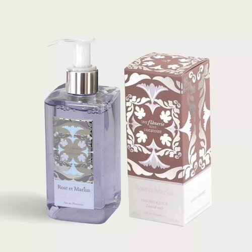 Жидкое мыло Rose  & Marius натуральное парфюмированное, для рук и для тела, с дозатором, 315 мл