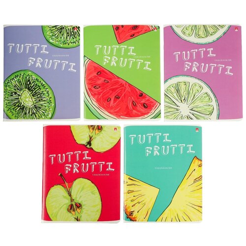 Альт Тетрадь Fresh & fruity 7-96-1159, клетка, 5 шт., разноцветный schoolформат тетрадь сочные фрукты токк120 сф клетка 120 л 1 шт разноцветный