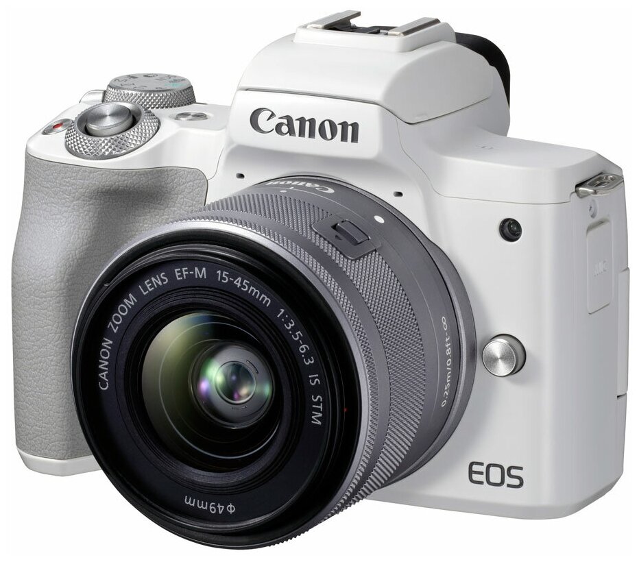 Беззеркальный фотоаппарат Canon EOS M50 Mark II Kit + EF-M 15-45mm IS STM, белый