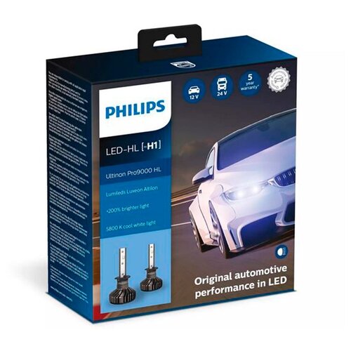 фото Лампа philips ultinon pro9000 led-hl h1 13.2v 18w 5800k (2 штуки) 11258u90cwx2