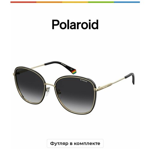 фото Солнцезащитные очки polaroid, черный, серый