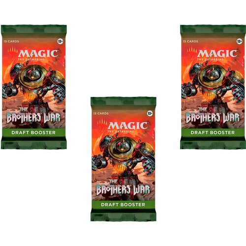 Magic The Gathering: 3 Драфт-бустера MTG издания The Brothers' War на английском языке magic the gathering 3 бустера jumpstart mtg издания the brothers war на английском языке