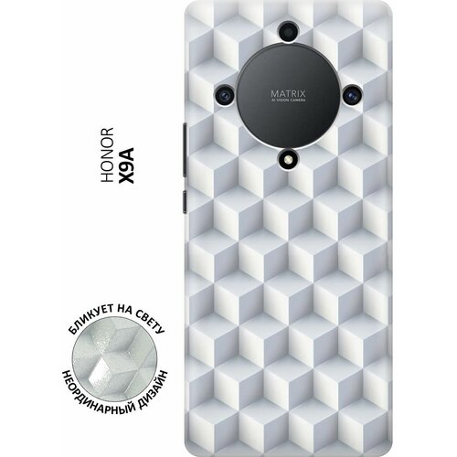 Силиконовый чехол Паттерн из белых кубов на Honor X9a / Magic5 Lite ...