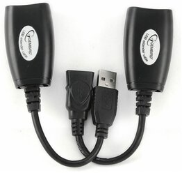 Gembird кабели UAE-30M USB 2.0 кабель удлинительный AM AF RJ45Fx2 по витой паре