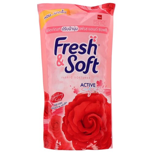 LION THAILAND Fresh&Soft Кондиционер для белья парфюмированный Искристый Поцелуй 600 мл