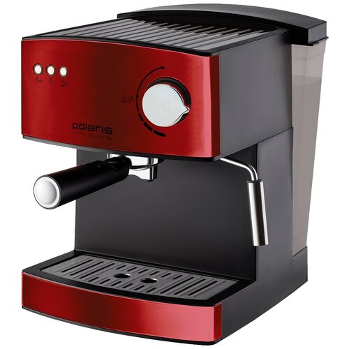 Кофеварка рожковая Polaris PCM 1528AE Adore Crema, черный/красный кофеварка polaris pcm 1527e adore crema рожковая шампань черный