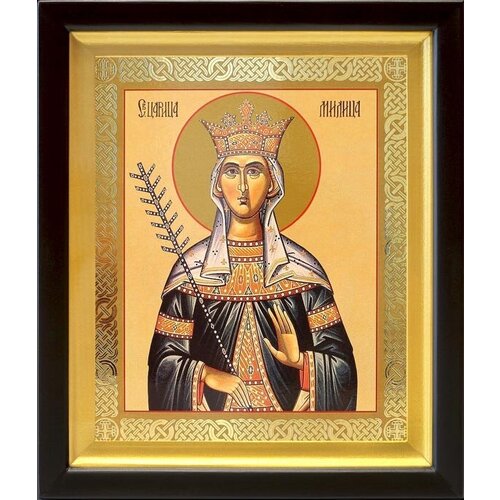благоверная княгиня милица сербская царица икона на доске 13 16 5 см Благоверная княгиня Милица Сербская, икона в киоте 19*22,5 см