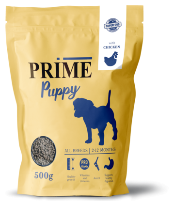 PRIME PUPPY сухой корм для щенков всех пород, С курицей, 500 ГР