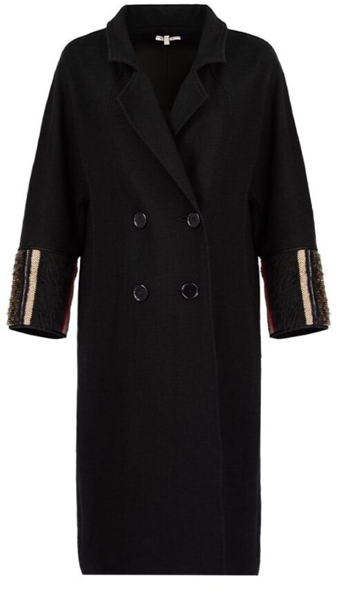 Пальто  Hache, шерсть, силуэт прямой, средней длины, размер 48, черный