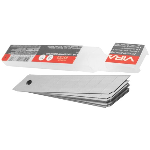 vira лезвие для ножа vira 18мм сегмент 10шт 831502 Лезвия сегментированные (18 мм; 10 шт) для ножей VIRA 831502 15559720