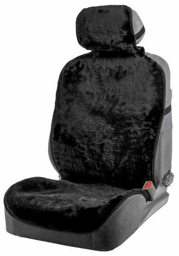 Накидка на сиденье, натуральная шерсть, 145х55 см, черная