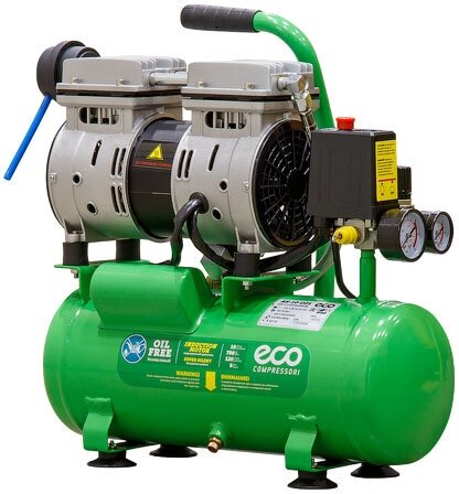 фото Компрессор ECO AE-10-OF1 (120 л/мин, 8 атм, коаксиальный, безмасляный, ресив. 10 л, 220 В, 0,7 кВт)