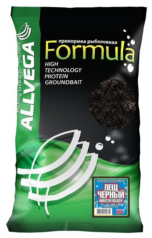 Прикормка зимняя готовая Allvega Formula Winter Ready, 0,9 кг, лещ чёрный Allvega 3968035 .