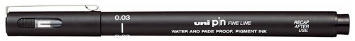Uni Mitsubishi Pencil Ручка линер Fine Line 003, черный цвет чернил, 1 шт.