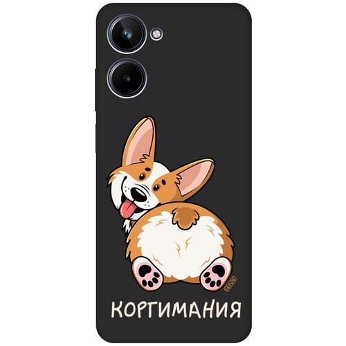 Матовый Soft Touch силиконовый чехол на Realme 10 4G, Рилми 10 4Г с 3D принтом CorgiMania черный матовый soft touch силиконовый чехол на realme 10 4g рилми 10 4г с 3d принтом cats w черный