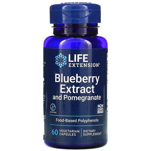 Капсулы Life Extension Blueberry Extract and Pomegranate, 80 г, 60 шт.