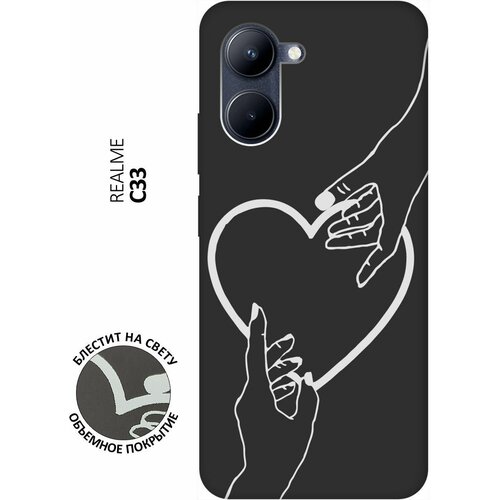 Матовый Soft Touch силиконовый чехол на realme C33, Рилми С33 с 3D принтом Hands W черный матовый soft touch силиконовый чехол на realme c33 рилми с33 с 3d принтом brain off w черный