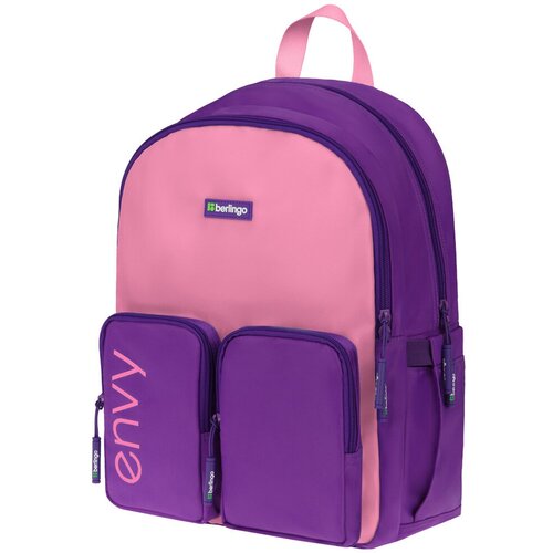Рюкзак Berlingo «Envy» 2 отделения, 4 кармана, уплотненная спинка, 39×28×17см, розовый