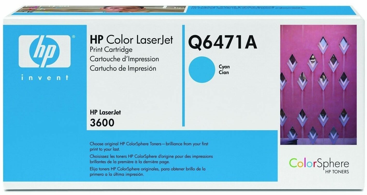 Q6471A №502A HP Картридж голубой с тонером ColorSphere для принтеров HP Color LaserJet 3600