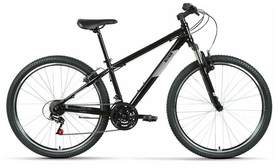 Велосипед ALTAIR 27,5 D (2022) (Велосипед AL 27,5 D (27,5" 21 ск. рост. 15") 2022, серый/черный, RBK22AL27225)