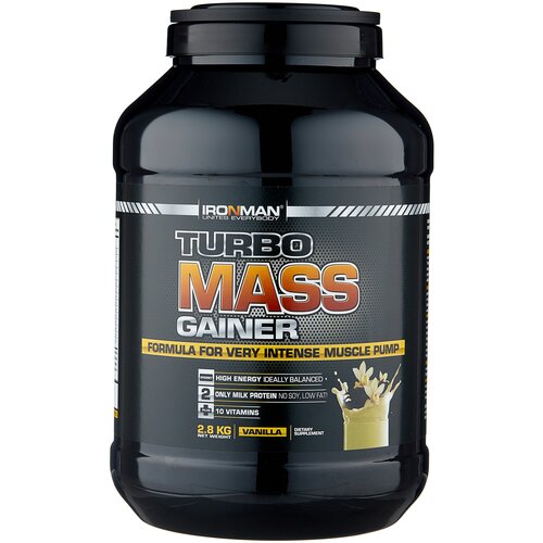 гейнер ironman turbo mass gainer ваниль 700г х 2шт Гейнер IRONMAN Turbo Mass Gainer, 2800 г, ваниль