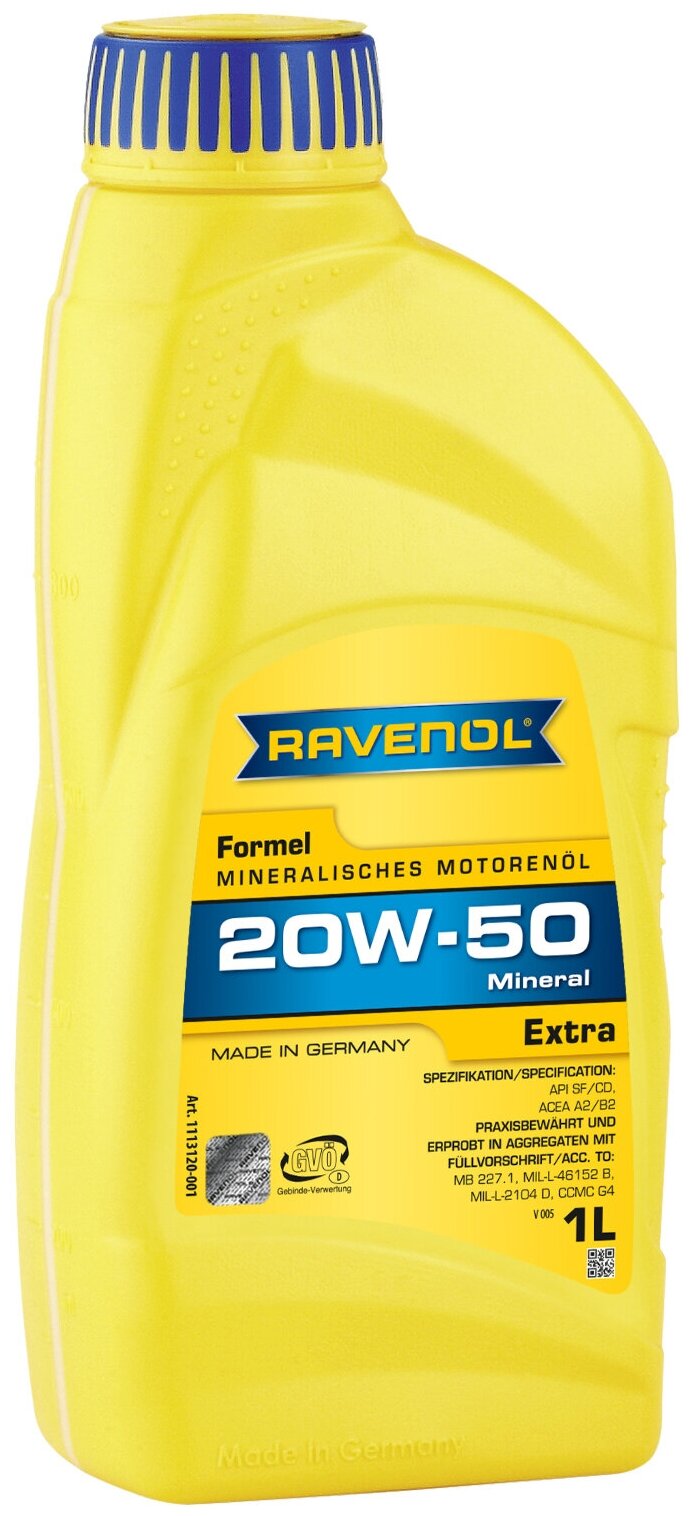 Ravenol Моторное Масло Ravenol Formel Extra Sae 20W-50 Sf-Cd ( 1Л) New
