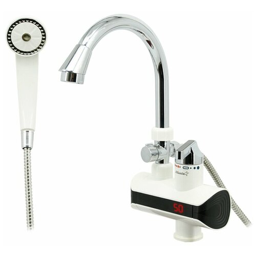 Водонагреватель проточный электрический с душем ATLANTA ATH-7434 3000 Вт LED дисплей нагрев потока 30-65 C 387000₽