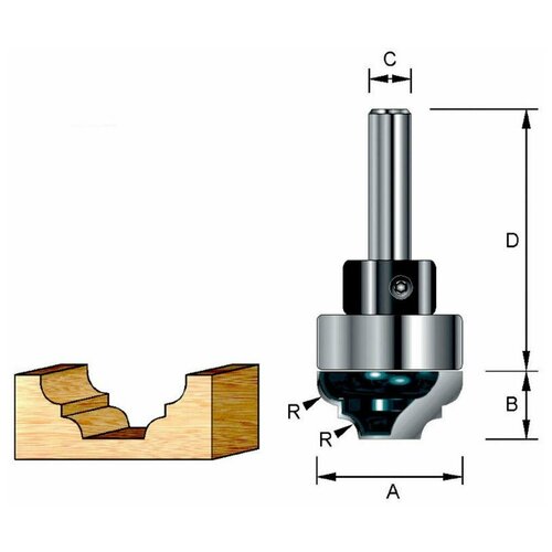 Фреза пазовая 22х9,9х8х40х2Т Makita D-11156