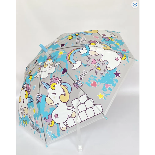 Зонт полуавтомат, для девочек, голубой