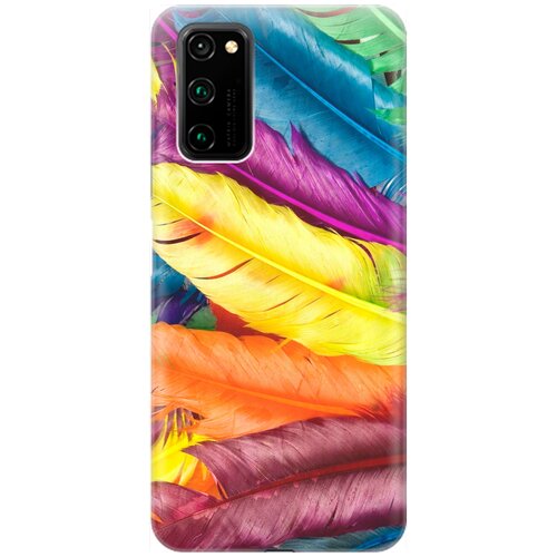 фото Re:pa накладка transparent для honor view 30 pro с принтом "разноцветные перья"