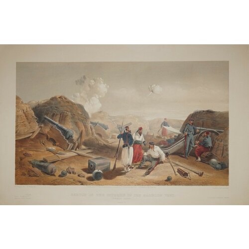 Walker E., лит. Сюжет Крымской войны: Внутри форта Мамелон, вид на юг / Sketch in the Interior of the Mamelon Vert, looking south