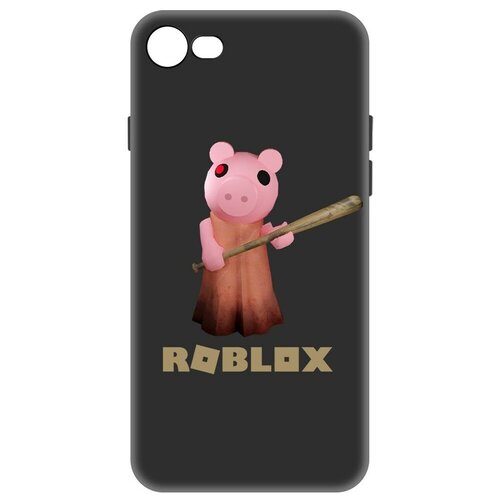 Чехол-накладка Krutoff Soft Case Roblox-Пигги для iPhone 7/8 черный чехол накладка krutoff soft case roblox пигги для iphone 7 plus 8 plus черный