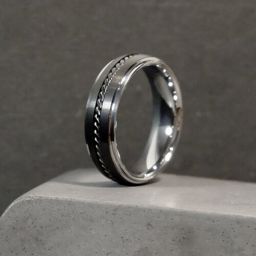 Кольцо CARRAJI, размер 19, серебряный, черный