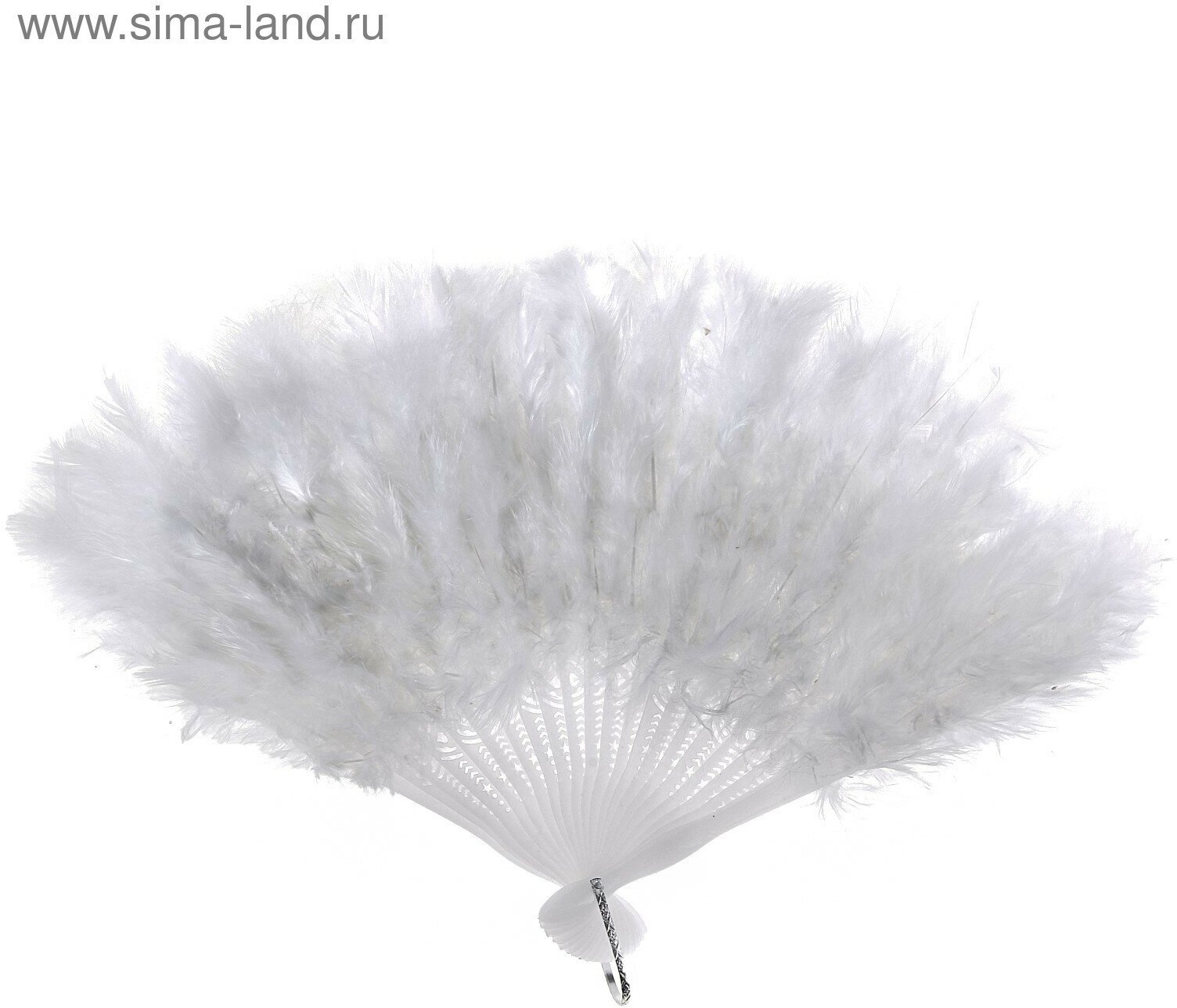 фото Веер пуховой, 25 см, цвет белый