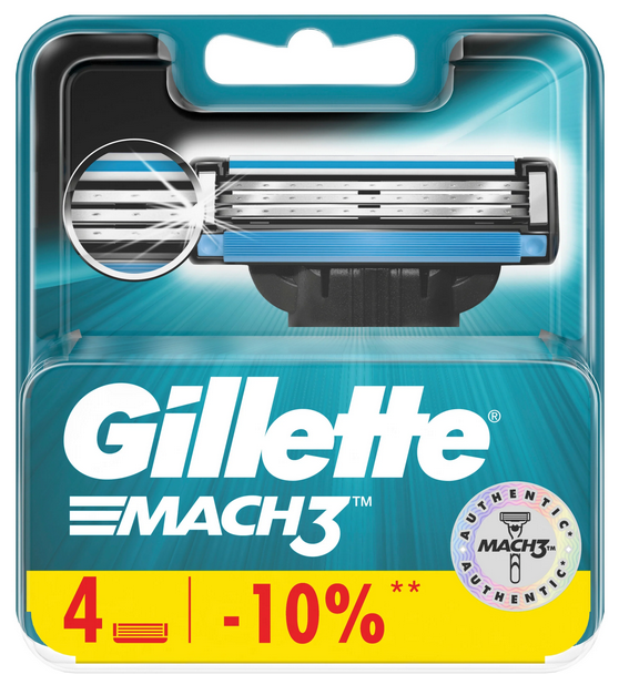 Сменные кассеты Gillette Mach3, 4 шт.