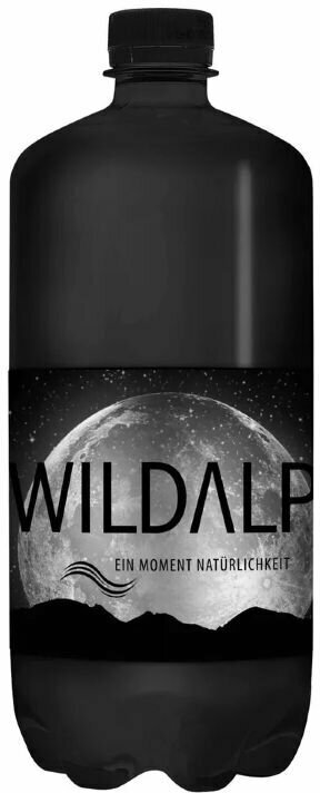 Вода альпийская черная бутылка природная родниковая Wildalp "Full Moon" / Вильдальп негазированная Пэт (1л*6шт), - фотография № 3