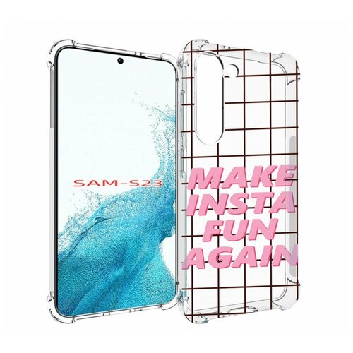 Чехол MyPads розовая-надпись-про-инст для Samsung Galaxy S23 задняя-панель-накладка-бампер