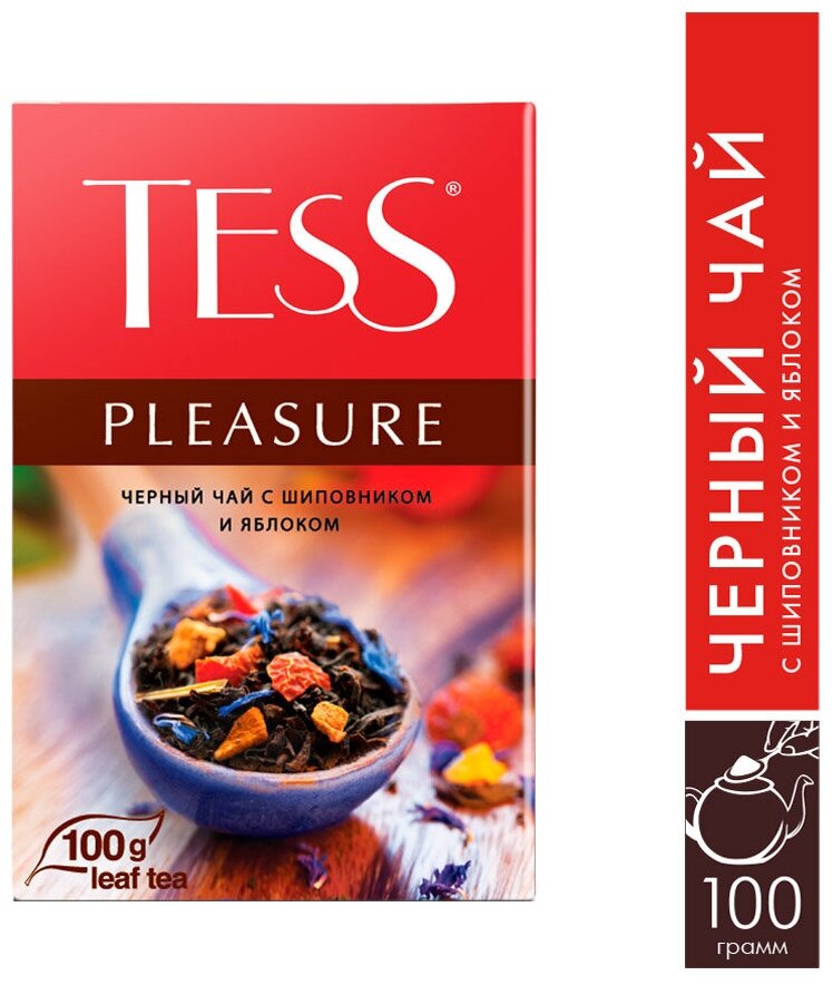 Tess Pleasure черный листовой чай, 100 г - фотография № 7