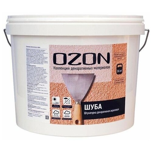 Декоративное покрытие OZON Шуба 1.5, 1.5 мм, белый, 16 кг