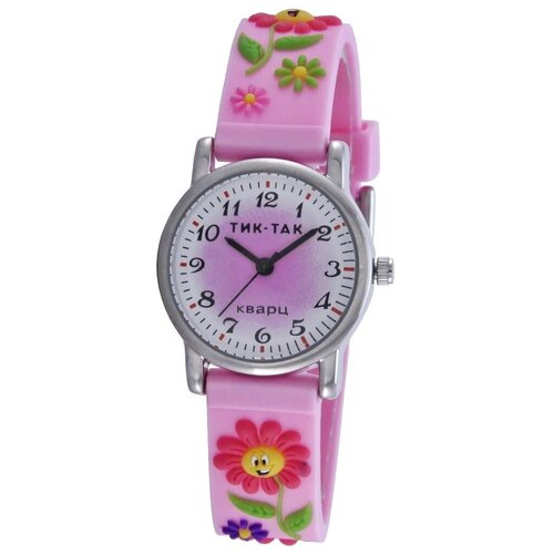 фото Наручные часы для девочки тик так н101-2 цветочки тик-так