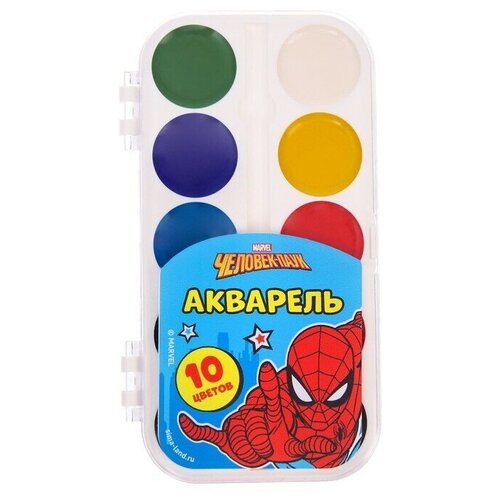 Акварель медовая «Человек-паук», 10 цветов, без кисти