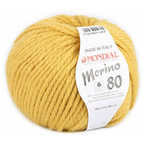 Пряжа Merino 80 Mondial - 1 моток (80 м, 100 гр), цвет 284