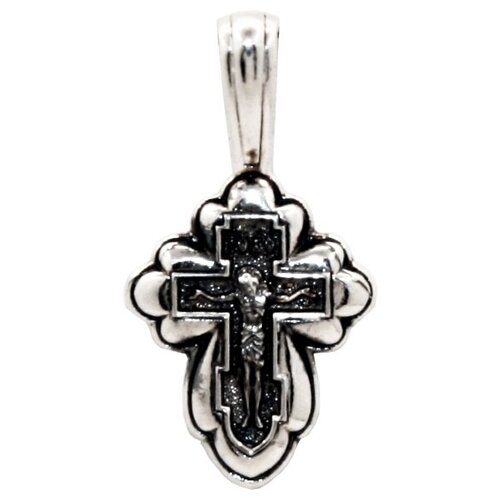 Крестик Малахит, серебро, 925 проба, чернение распятие христово казанская икона божией матери православный крест
