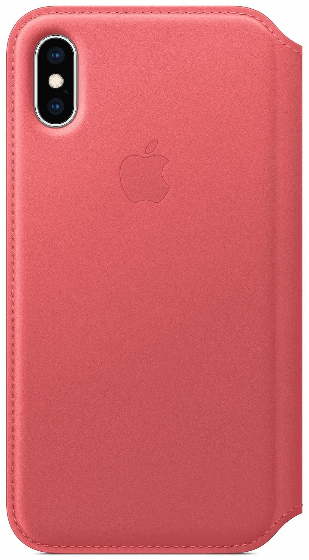 Чехол Apple Folio кожаный для iPhone XS, peony pink